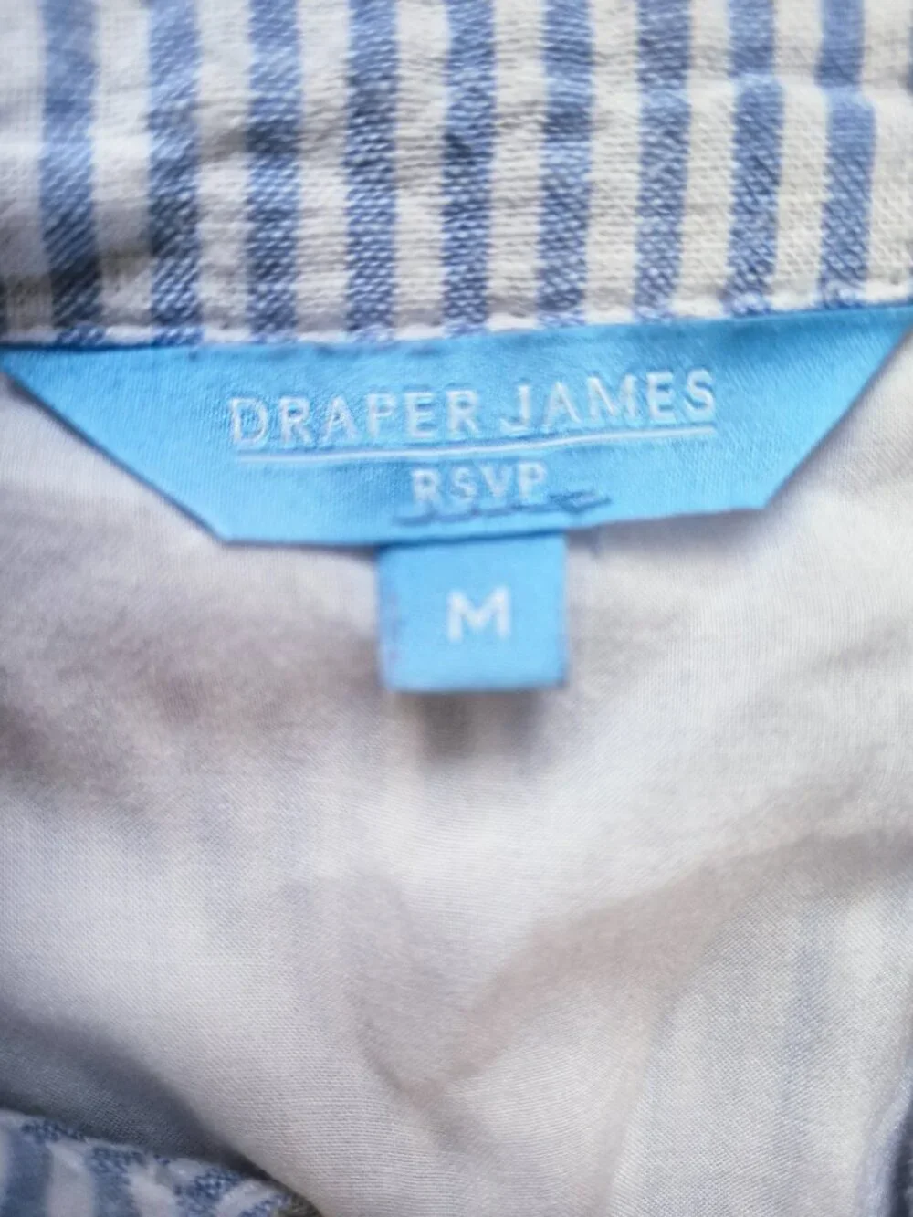 DRAPER JAMES RSVP Button Front Maxi Dress in Sky Blue & White Stripe M - Picture 8 of 15